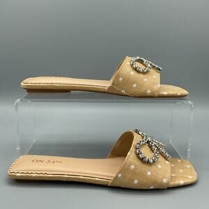 On 34th Women’s Jazziee Bow Sandals Polka Dot Beige Size 7M